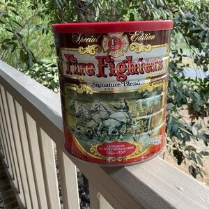 Vintage Fire Fighters Signature Blend Coffee Tin – 3 Lbs / 48 Oz (Unsealed)